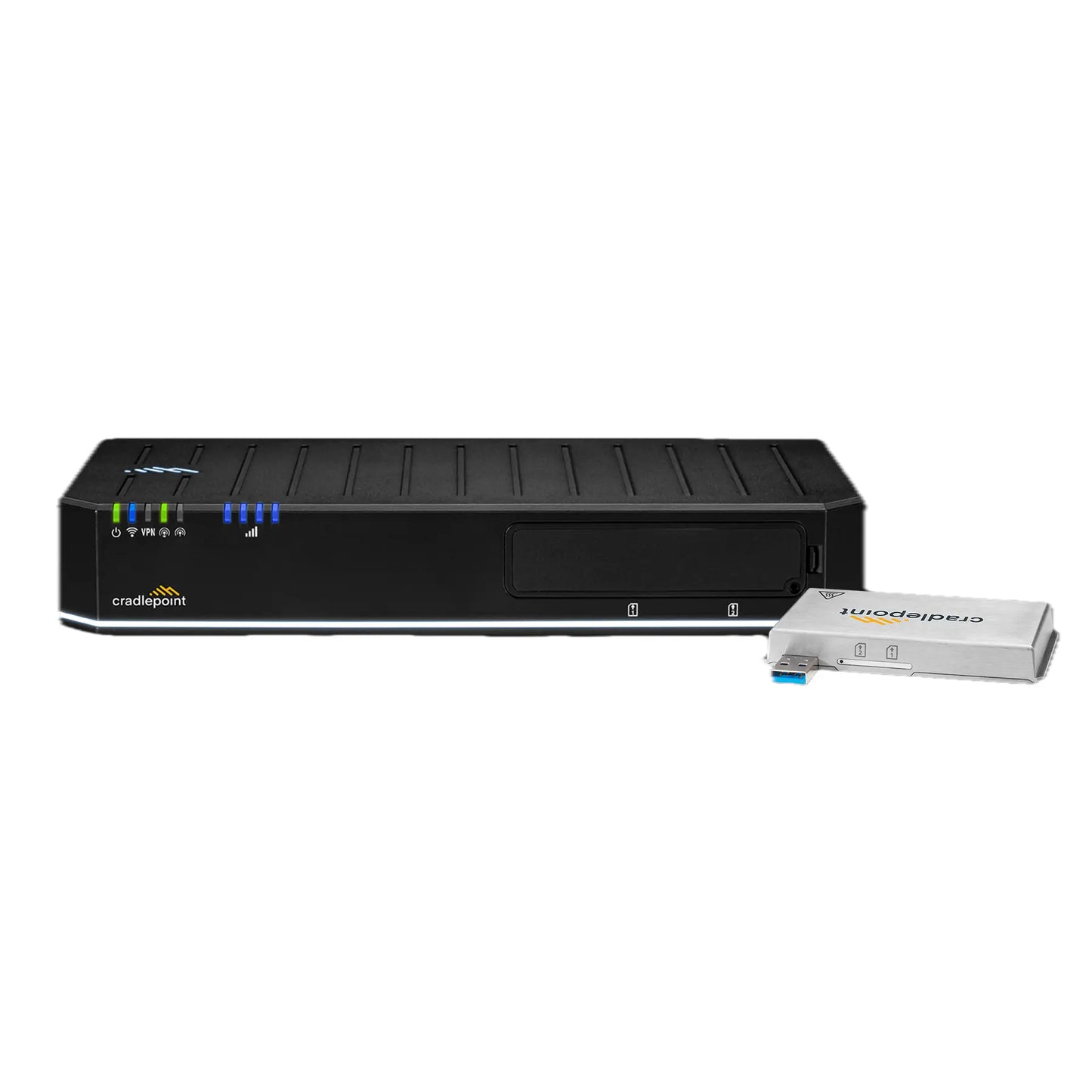 Ericsson Cradlepoint E300-5G with accessory – Compact 5G, SD-WAN, and security appliance designed for hybrid WAN sites.