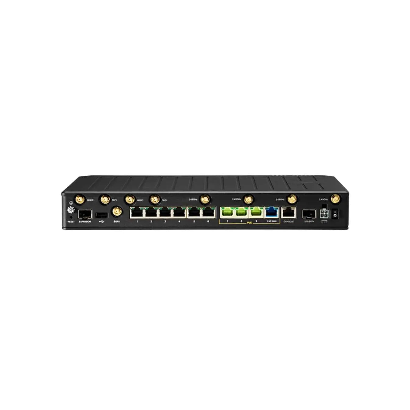 Back view of the Ericsson Cradlepoint E3000-5G showcasing its robust design for hybrid WAN solutions.