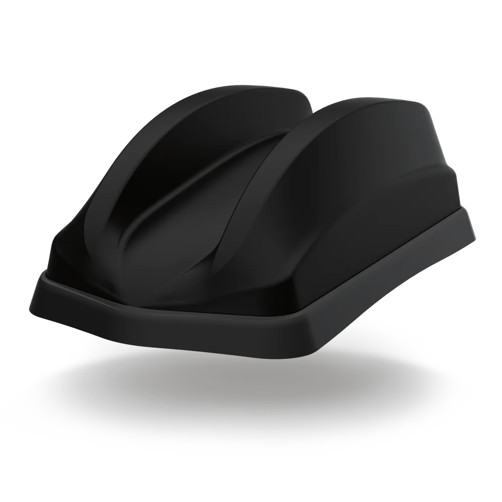 MiMo Dual Sharkee 5G Antenna in black – Advanced sharkfin style housing with 4x4 MiMo for 4G/5G and up to 6x6 MiMo dual-band WiFi.