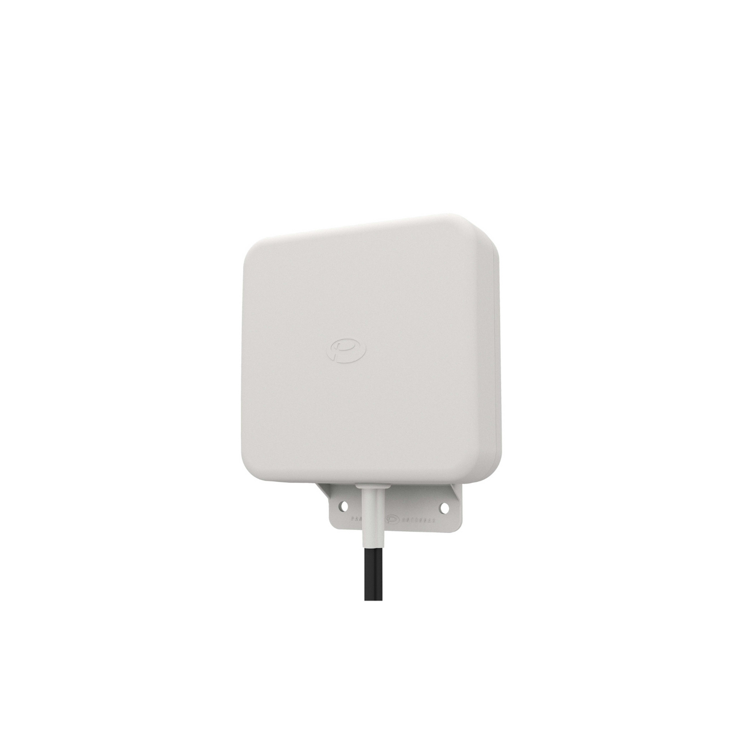 Front side view of the 4x4 MiMo Wall/Mast Mount Antenna, showcasing mounting options and connectors.