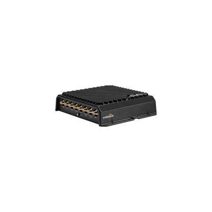 Side view of the Ericsson Cradlepoint R1900 showcasing its rugged design for robust vehicle deployments.