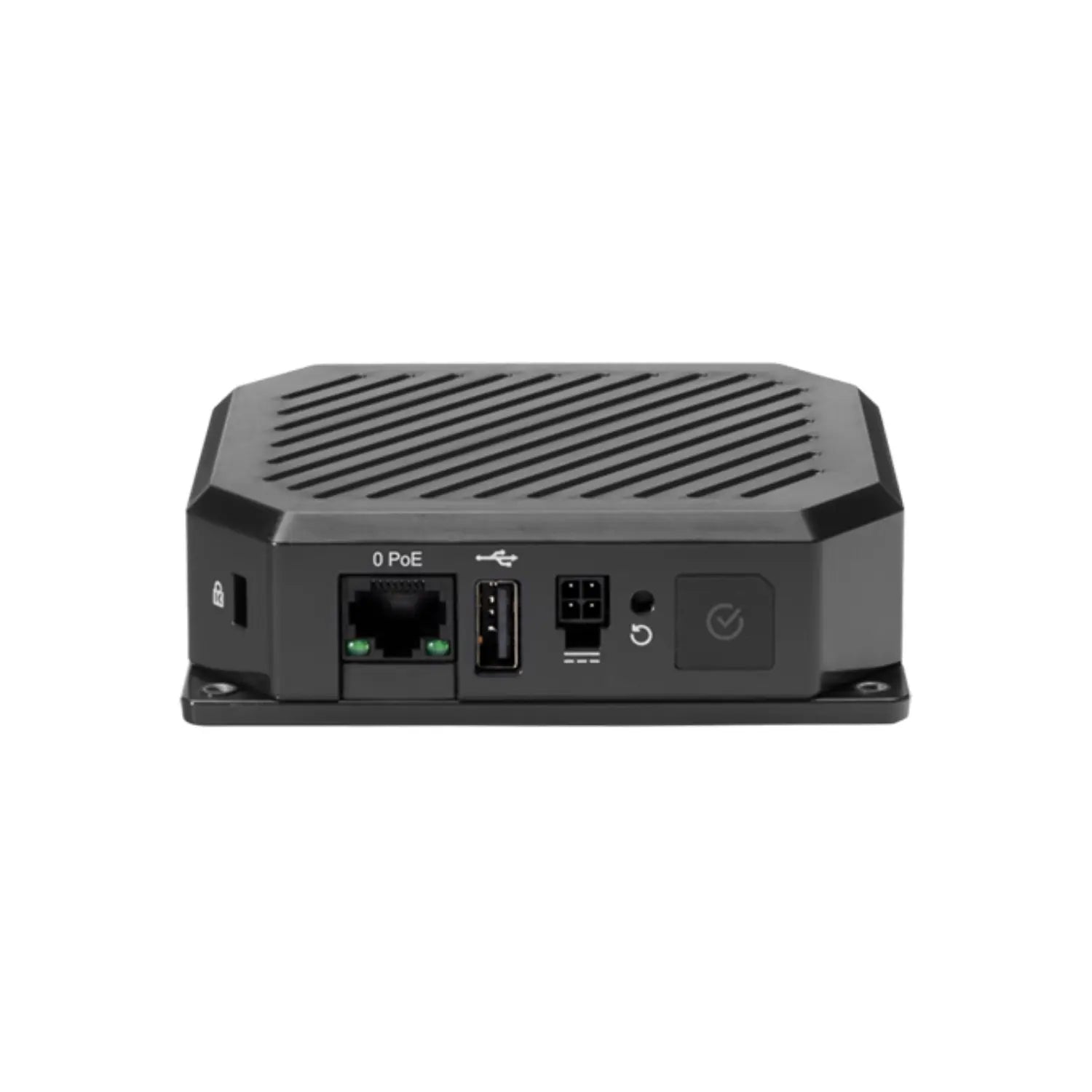 Back view of the Ericsson Cradlepoint S450 LTE router showcasing its compact design.