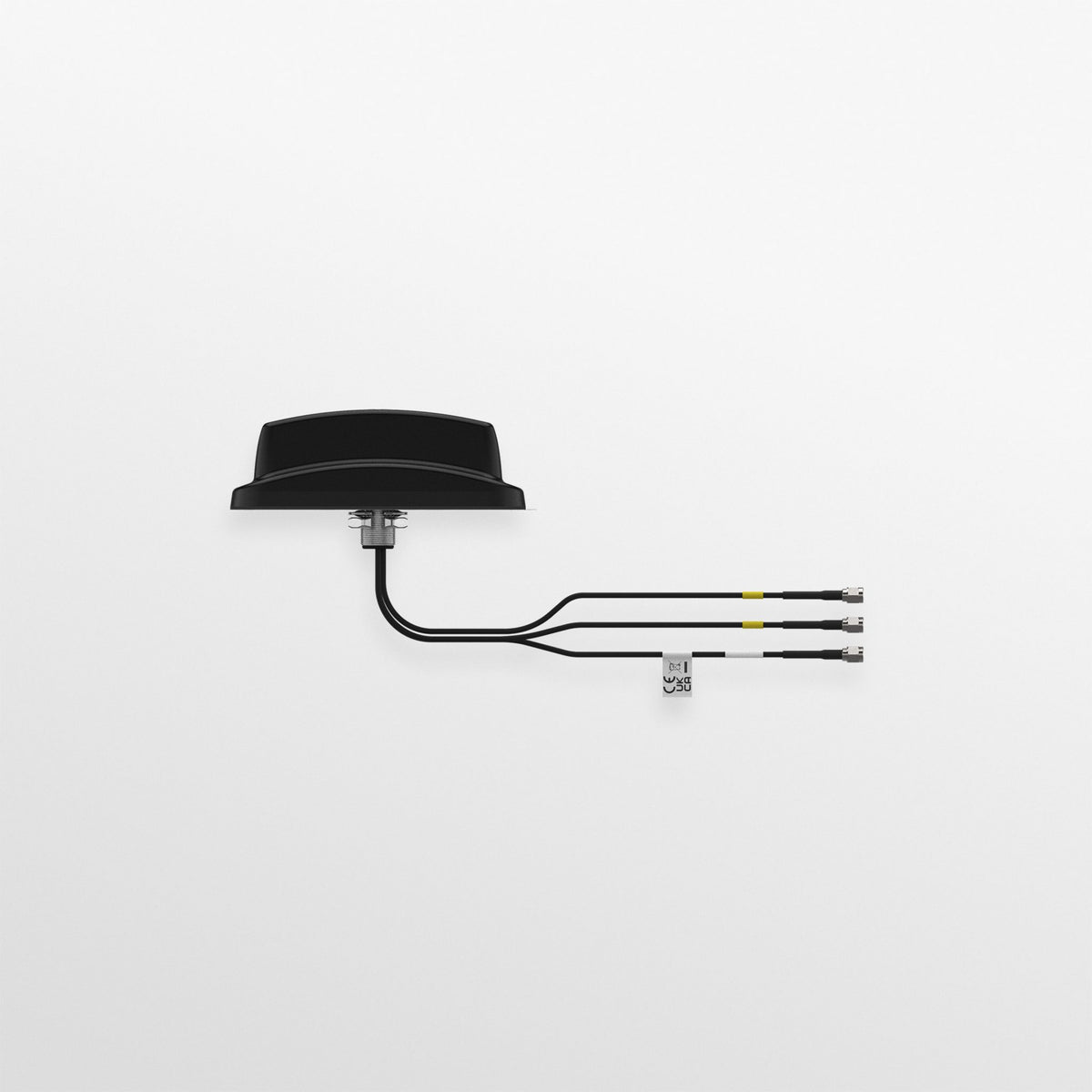 Panorama LPAM-BC3G-26 low-profile 2x2 MIMO cellular antenna, side view of the black radome