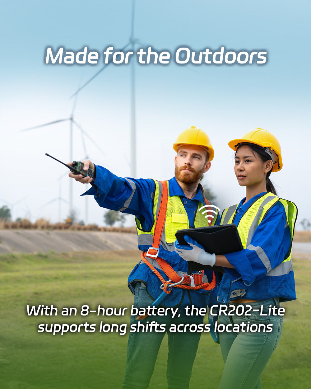 InHand CR202-Lite portable LTE router for outdoor field workers, 8-hour battery
