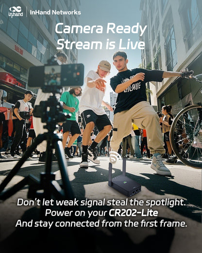 InHand CR202-Lite powering a live camera stream