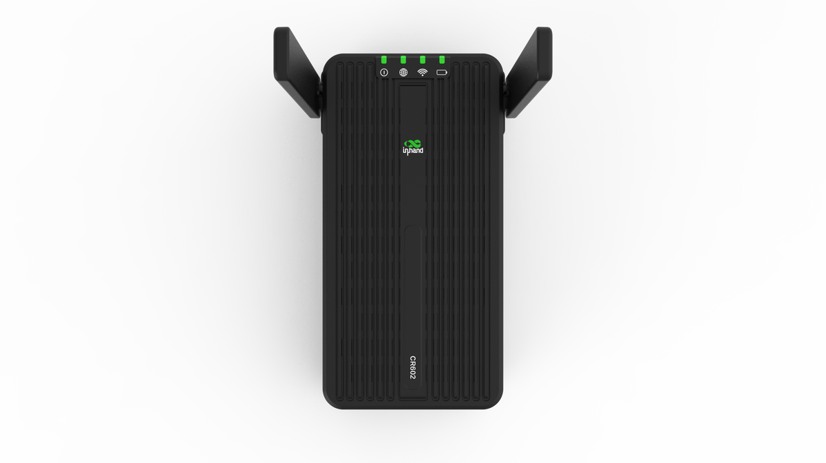 InHand CR602 5G compact router with foldable antennas, front view
