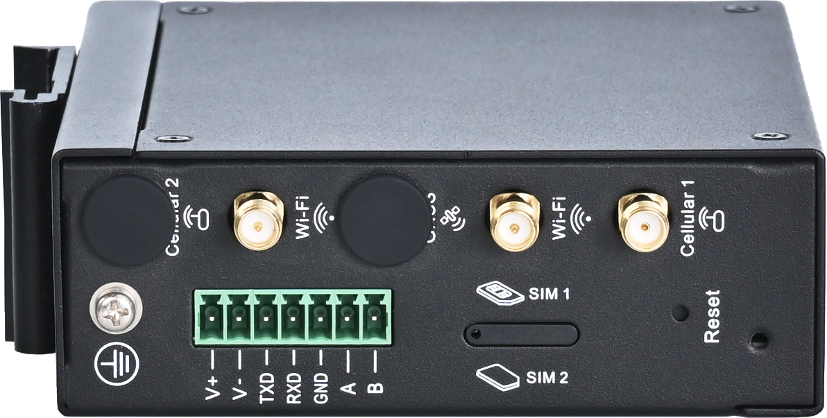 InHand IR315 industrial LTE router, side view