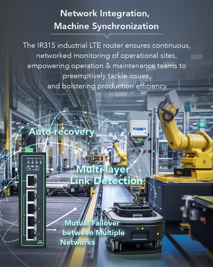 InHand IR315 auto-recovery and multi-layer link failover in a manufacturing cell
