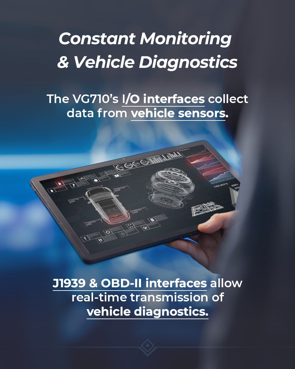 InHand VG710 vehicle diagnostics via J1939 and OBD-II interfaces