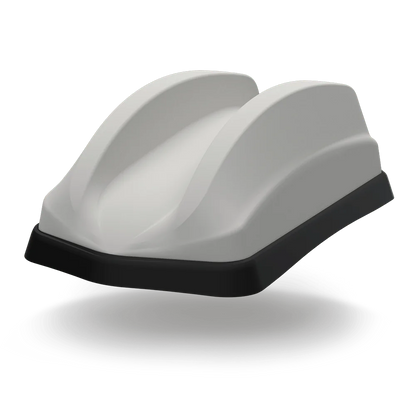 MiMo Dual Sharkee 5G Antenna in white – Advanced sharkfin style housing with 4x4 MiMo for 4G/5G and up to 6x6 MiMo dual-band WiFi.